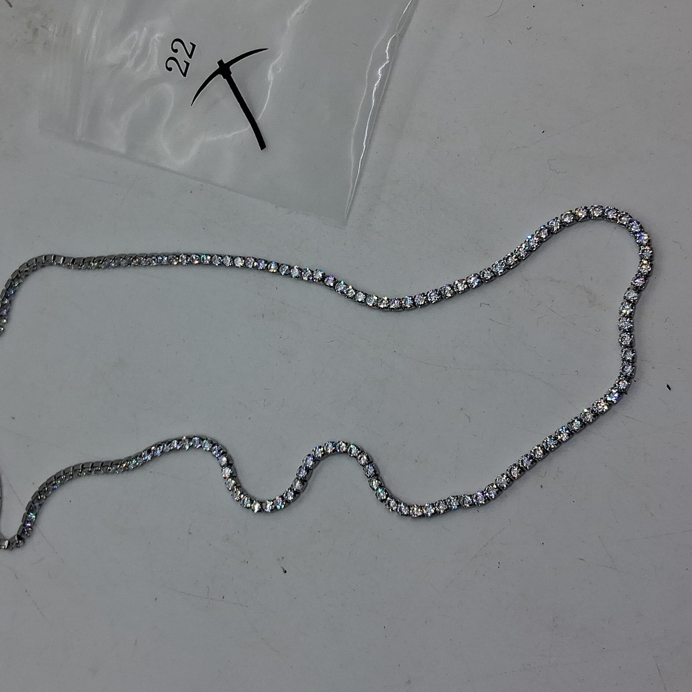 NWT GLD SHOP Cubic Zirconia Tennis Necklace  3mm 22"